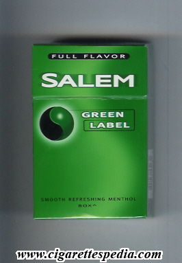 salem green label full flavor menthol ks 20 h usa