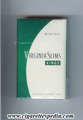virginia slims name by one line kings menthol ks 20 h usa
