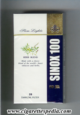 sinox 100 slim lights herb blend l 20 h taiwan
