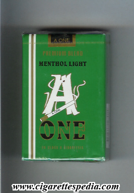 a one horizontal one premium blend menthol light ks 20 s usa