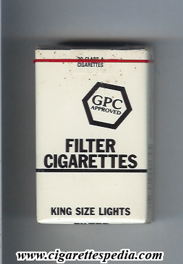 gpc design 1 approved filter cigarettes lights ks 20 s usa