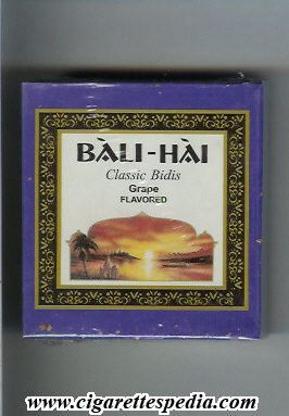 bali hai classic bidis grape flavored ks 20 b india
