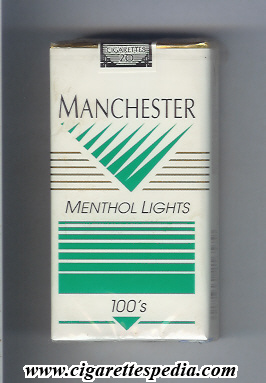 manchester american version menthol lights l 20 s usa