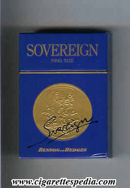 sovereign english version benson and hedges ks 20 h blue with big emblem england