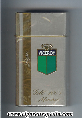 viceroy with flag in the right lights gold menthol l 20 h silver mexico usa