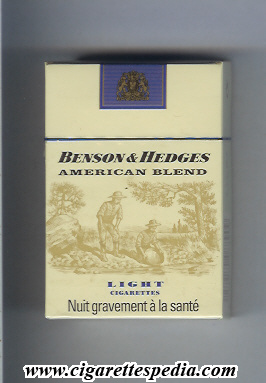 benson hedges american blend light ks 20 h white france