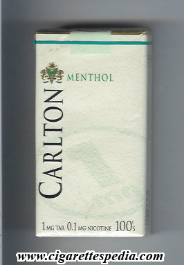carlton american version vertical name menthol l 20 s usa