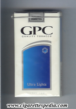 gpc design 3 quality tabacco ultra lights l 20 s usa