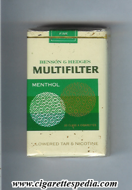 multifilter benson hedges menthol ks 20 s usa