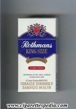 rothmans english version by special appointment filter tipped ks 10 h england