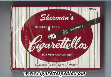 sherman s cigarettellos brown s 20 b usa