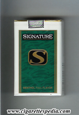 signature s menthol full flavor ks 20 s usa