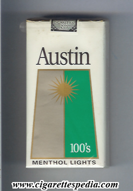 austin cigarettes Austin (american version) (with trapezium) (Menthol Lights) L-20-S - USA