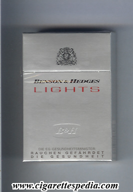 benson hedges lights ks 19 h grey red lights germany
