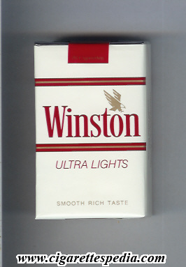 winston with eagle from above in the right ultra lights ks 20 s white usa