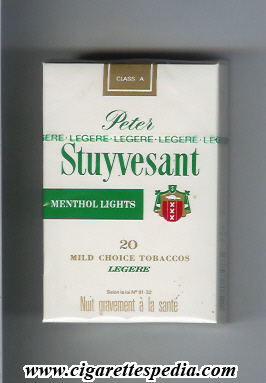 peter stuyvesant menthol lights ks 20 h holland