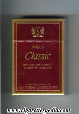 wills classic regular cigarettes price