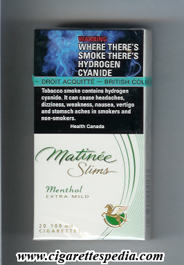 matinee with horse from the right slims menthol extra mild l 20 h canada