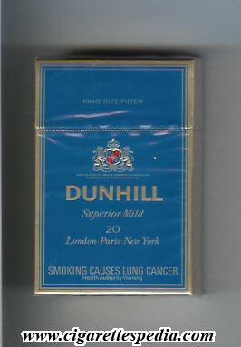 dunhill english version superior mild ks 20 h blue australia