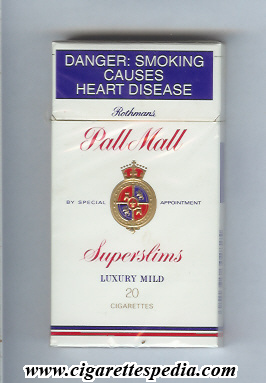 pall mall american version rothmans superslims luxury mild l 20 h south africa