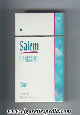 salem with red line pianissimo slims menthol fresh l 20 h japan usa
