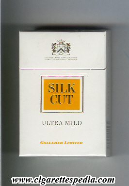 silk cut ultra mild gallaher limited ks 20 h white yellow england