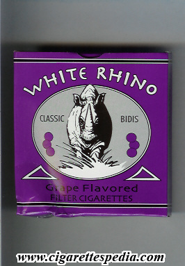 white rhino classic bidis grape flavored ks 20 b india