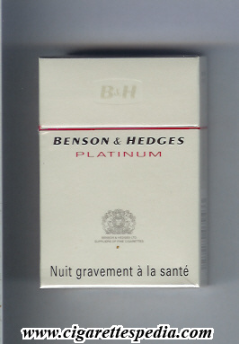 benson hedges platinum ks 20 h france england