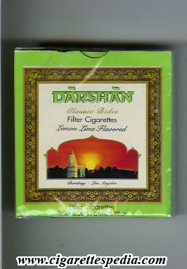 darshan classic bidis lemon lime flavored ks 20 b usa india