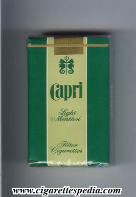capri light menthol ks 20 s usa