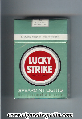 lucky strike spearmint lights ks 20 h france usa