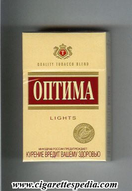optima russian version t quality tobacco blend lights ks 20 h russia