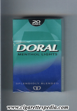 doral splendidly blended menthol lights ks 20 h usa