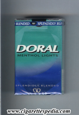 doral splendidly blended menthol lights ks 20 s usa