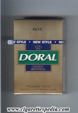 doral premium taste guaranteed lights menthol ks 20 h usa