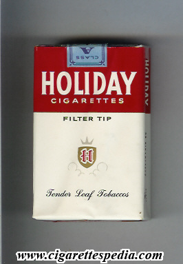 holiday american version design 1 filter tip tender leaf tobaccos ks 20 s white red usa
