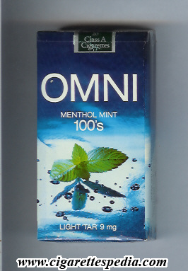 omni light tar 9 mg menthol mint l 20 s blue white usa
