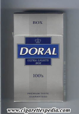 doral premium taste guaranteed ultra lights l 20 h usa