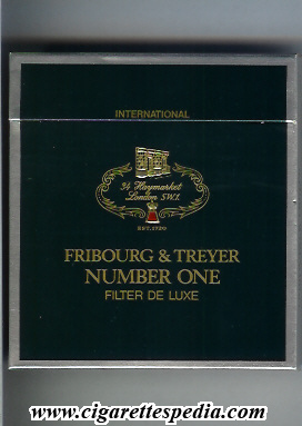 fribourg treyer number one filter de luxe international l 20 b england