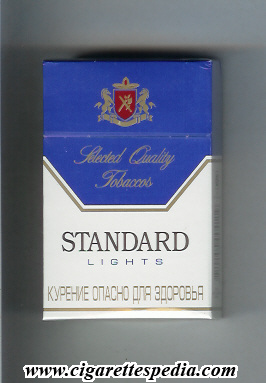 standard selected quality tobaccos lights ks 20 h usa byelorus