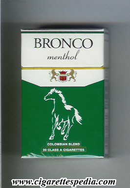 bronco colombian version colombian blend menthol ks 20 h colombia