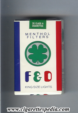 f d menthol filters lights ks 20 s usa