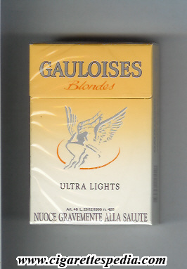 gauloises blondes with half ring ultra lights ks 20 h france