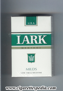 lark milds menthol ks 20 h white green switzerland japan usa
