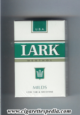 lark milds menthol ks 20 h white green switzerland japan usa