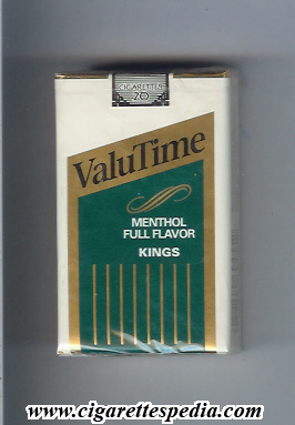valu time menthol full flavor ks 20 s usa