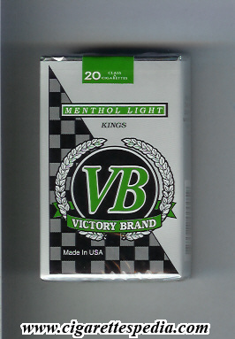 vb victory brand menthol light ks 20 s usa
