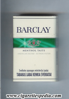 barclay blue barclay menthol taste american blend actron filter ks 20 h lithuania germany