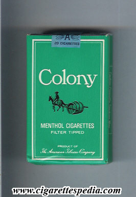 colony american version menthol ks 20 s usa