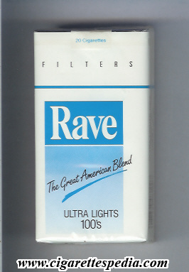 rave american version design 3 filters the great american blend ultra lights l 20 s usa